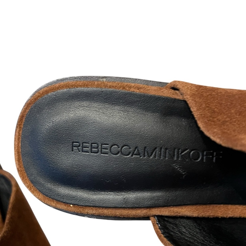 Rebecca Minkoff GALYN Saddle Suede Mule Block Heel Women Sz 8.5 - Picture 3 of 7